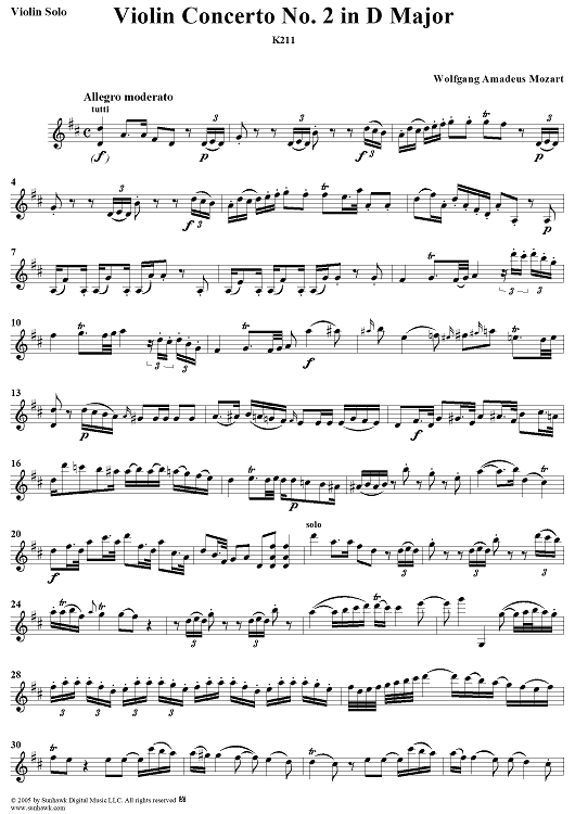 Violin Concerto No. 2 - Solo Violin