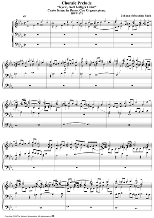 Chorale Prelude, BWV 671: Kyrie, Gott heiliger Geist