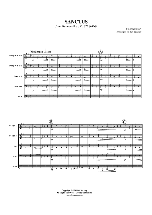 Sanctus - from German Mass, D. 872 (1826) - Score