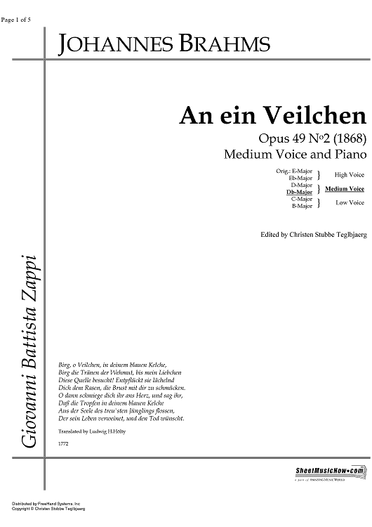 An ein Veilchen Op.49 No. 2