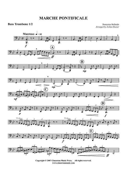 Marche Pontificale - Bass Trombone 1 & 2