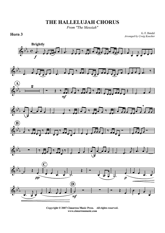 Hallelujah Chorus - From "The Messiah" - Horn in F 3