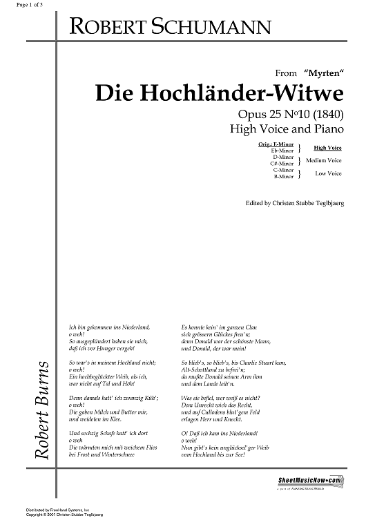 Die Hochländer-Witwe Op.25 No.10