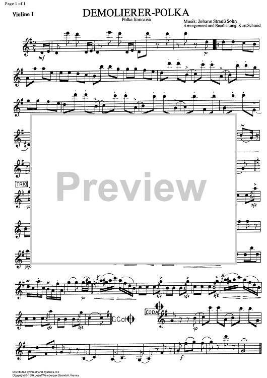 Demolierer Polka Op.269 - Violin 1