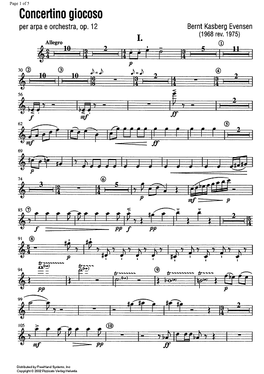 Concertino giocoso Op. 12 - Flute 1