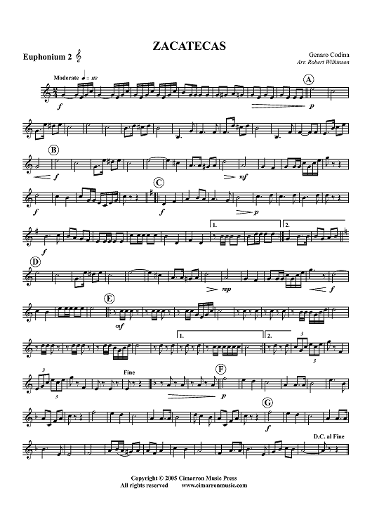 Zacatecas - Euphonium 2 BC/TC