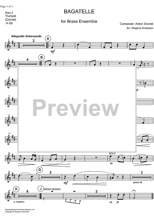 Bagatelle - Trumpet in E-flat/Cornet