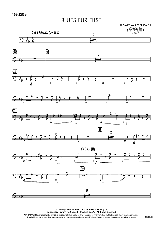 Blues für Elise - Trombone 3