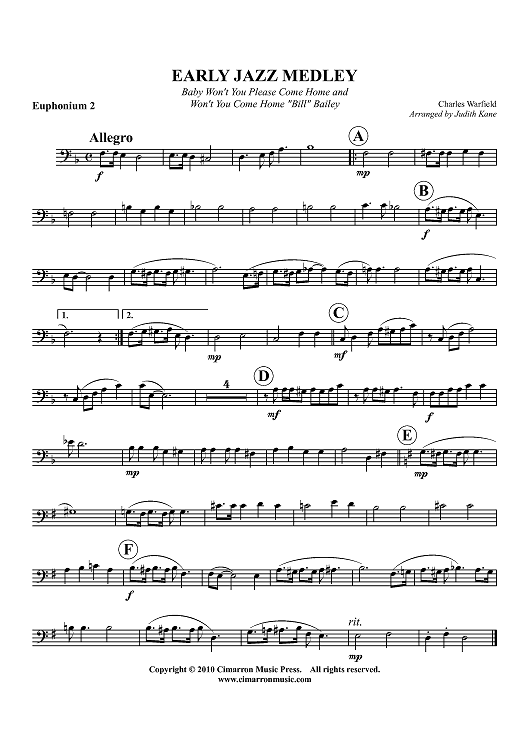 Early Jazz Medley - Euphonium 2