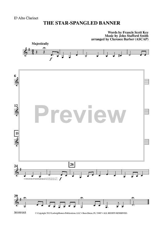 The Star-Spangled Banner - Eb Alto Clarinet