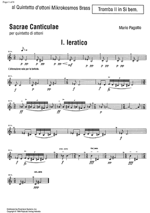 Sacrae Canticulae - Trumpet 2