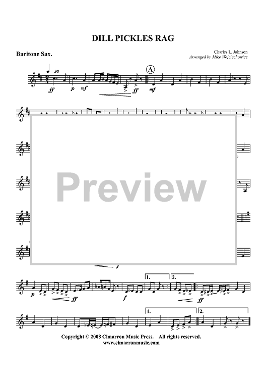 Dill Pickles Rag - Baritone Sax