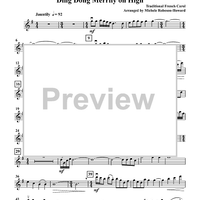 Ding Dong Merrily on High - Five Carol Favorites for Piano Quintet - Violin 1