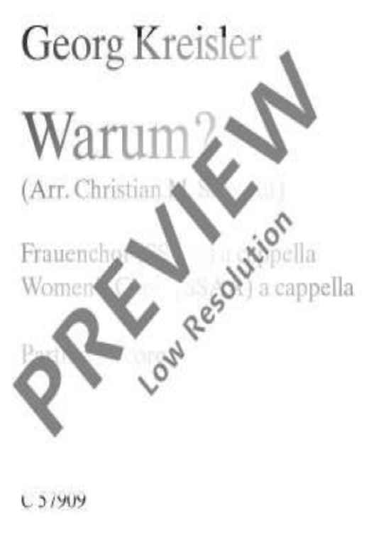 Warum? - Choral Score