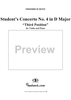 Student's Concerto No. 4 in D Major, "Third Position", Op. 15 - Piano Score