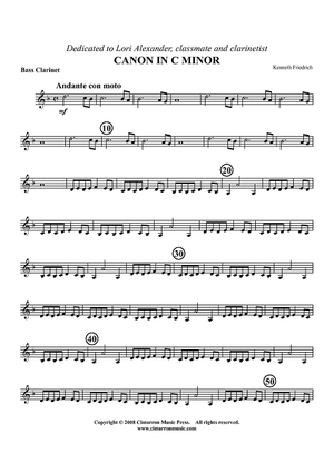 Canon in C Minor - Bass Clarinet (opt. Bassoon)