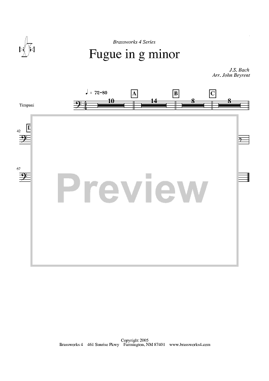 Fugue in g minor - Timpani
