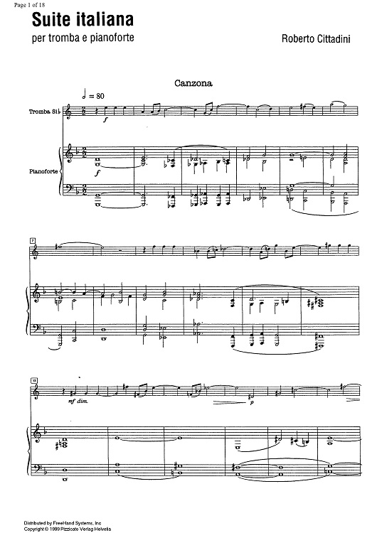 Suite italiana - Score
