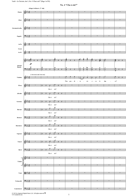 Che è ciò?, No. 4 from "La Traviata", Act 1 - Full Score