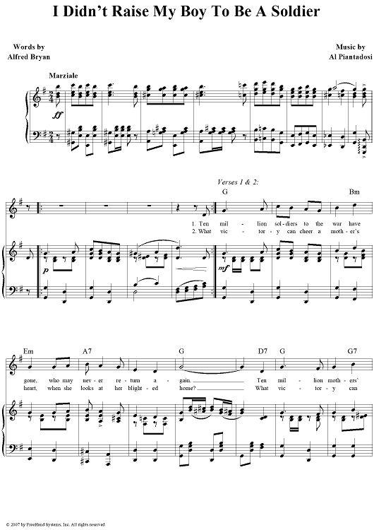 I Didn't Raise My Boy to Be a Soldier