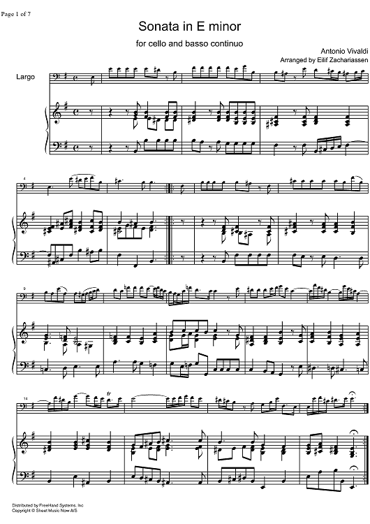 Sonata e minor - Score