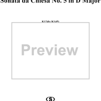 Sonata da Chiesa No. 5 in F Major, K124b (K145) - Full Score