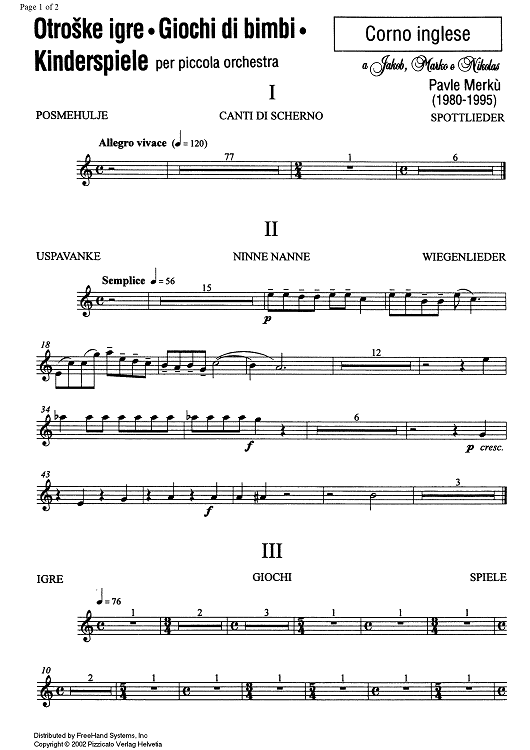 Children plays - English Horn