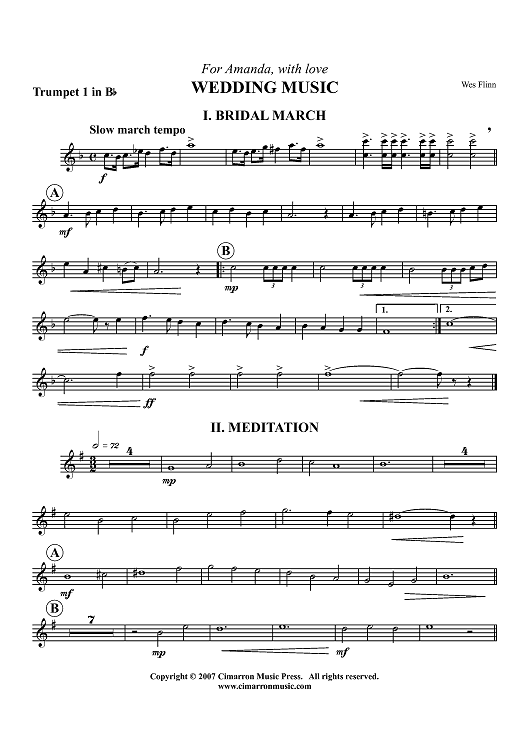 Wedding Music - Trumpet 1 in B-flat