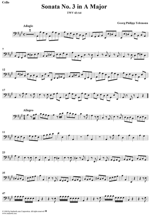 Sonata No. 3 in A Major - Cello