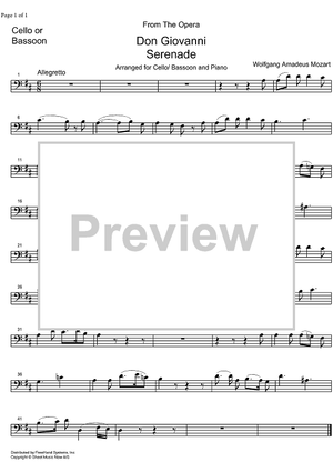 Serenade from Don Giovanni KV527 - Cello