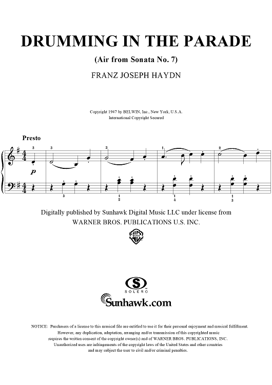 Drumming in the Parade (Air from Sonata No. 7)