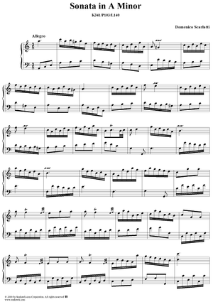 Sonata in A minor - K341/P103/L140