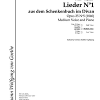 Lieder No. 1 aus dem Schenkenbuch im Divan Op.25 No. 5
