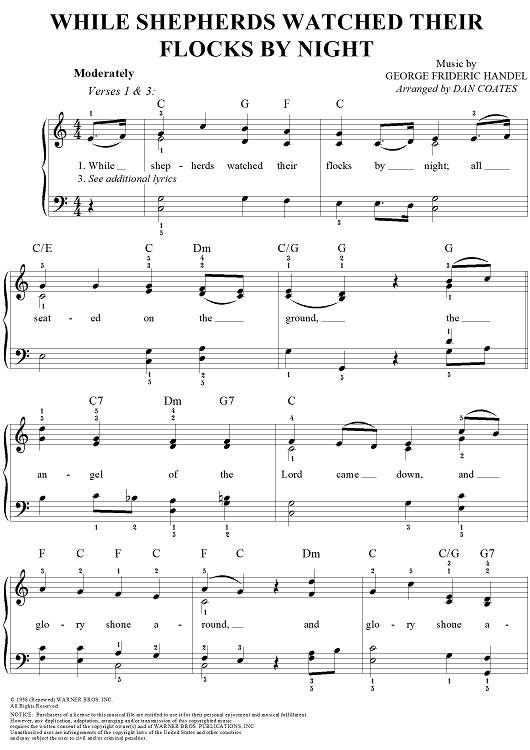 While Shepherds Watched Their Flocks By Night