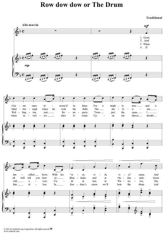 Row dow dow or the Drum