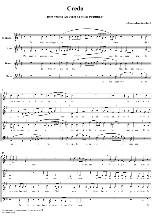 Credo from "Missa Ad Usum Capellae Pontificae"