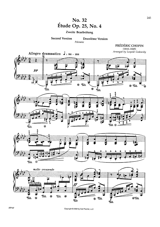 No. 32 - Étude Op. 25, No. 4 (Second Version)