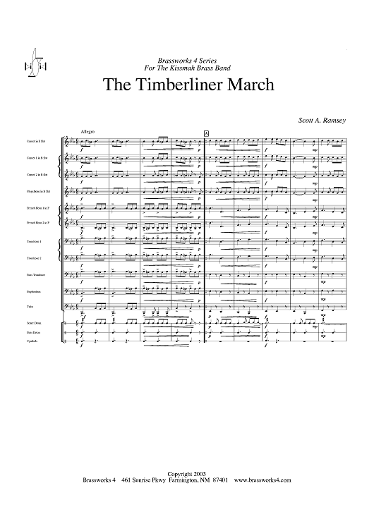 The Timberliner March - Score