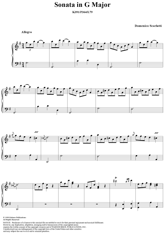 Sonata in G major, K. 391