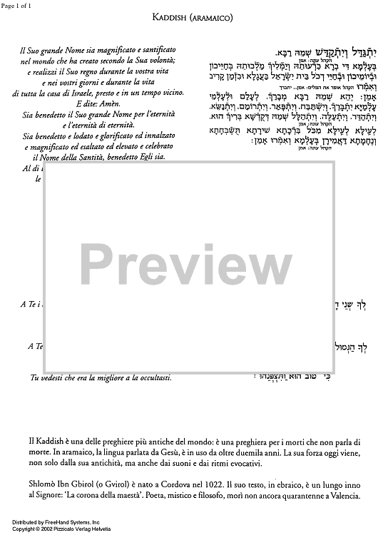 Kaddish per Dario - Lyrics