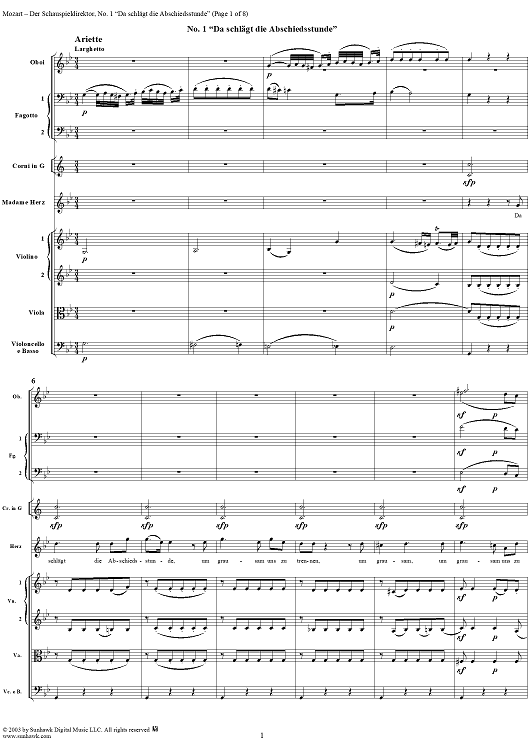 Der Schauspieldirektor - Full Score