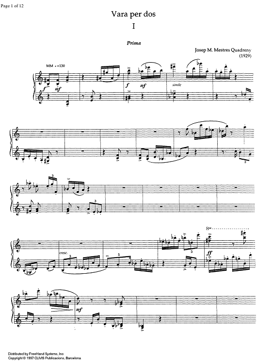 Vara per dos - Piano 1