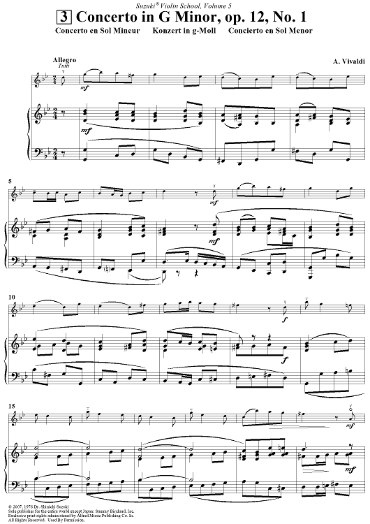 Concerto In G Minor, Op. 12, No. 1