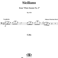 Siciliano from "Flute Sonata No. 2" - Cello