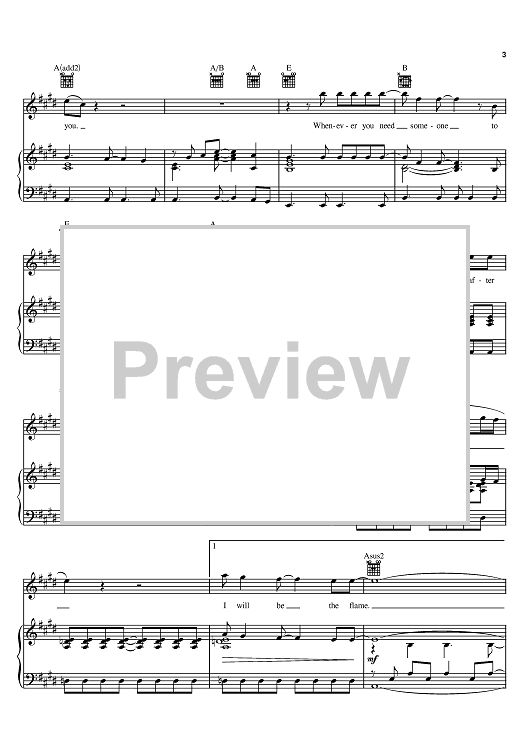 The Flame" Sheet Music by Cheap Trick for Piano/Vocal/Chords Sheet Music Now