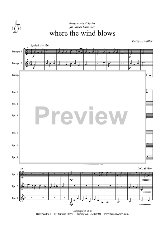 Where the Wind Blows - Score