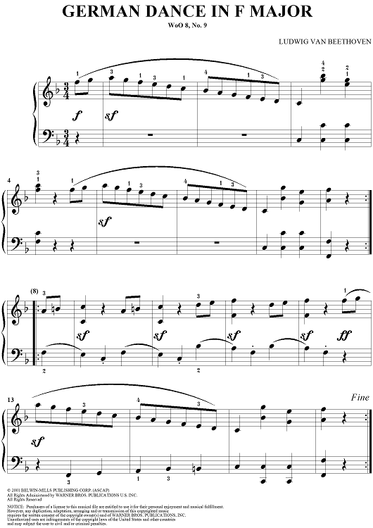 German Dance in F Major, WoO8, No. 9
