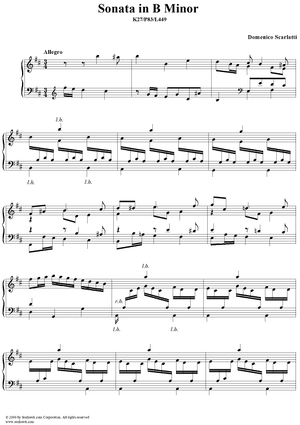 Sonata in B minor, K. 27