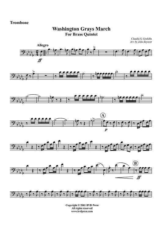 Washington Grays March - Trombone