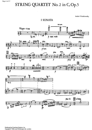 String Quartet No. 2 C Major Op. 5 - Viola